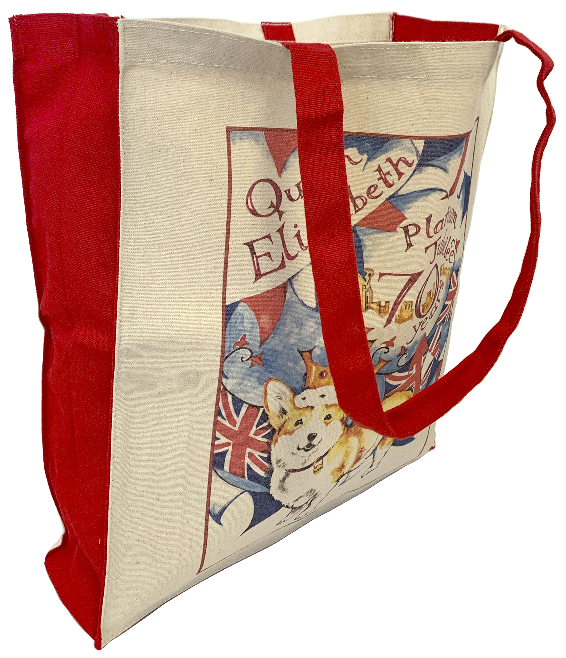 Design E Red Gusset Canvas Bag Pic 1